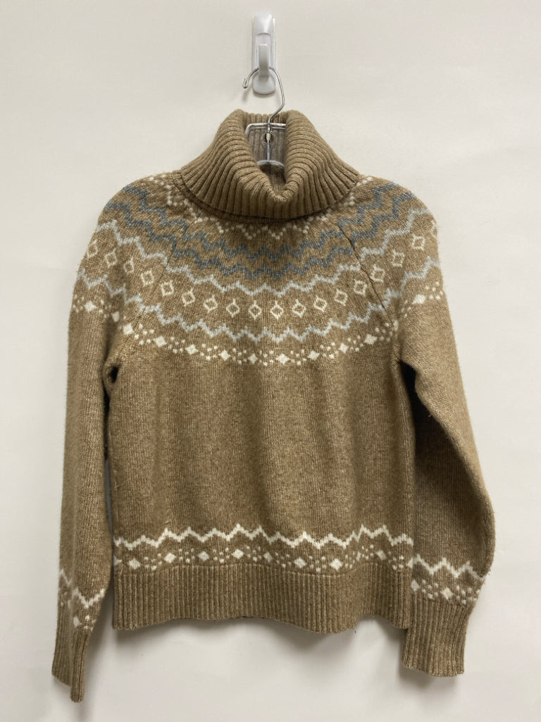 Cynthia Rowley Size S Beige White/Gray Turtleneck Ladies Sweater