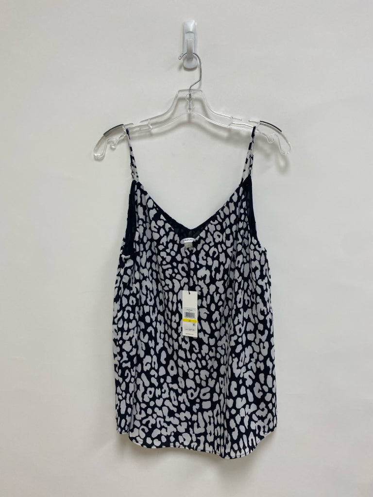 NWT Calvin Klein Size M Black White Animal Print Sleeveless Ladies Top