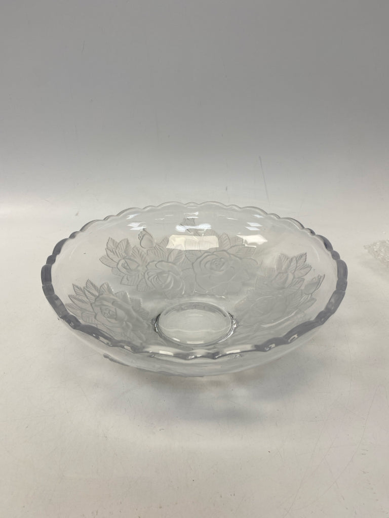 Clear Embossed Decorative Bowl