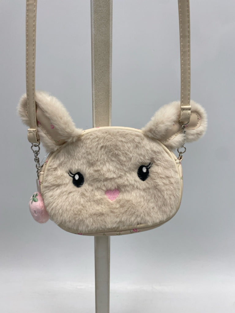 NWT Beige Pink Fuzzy Girl&