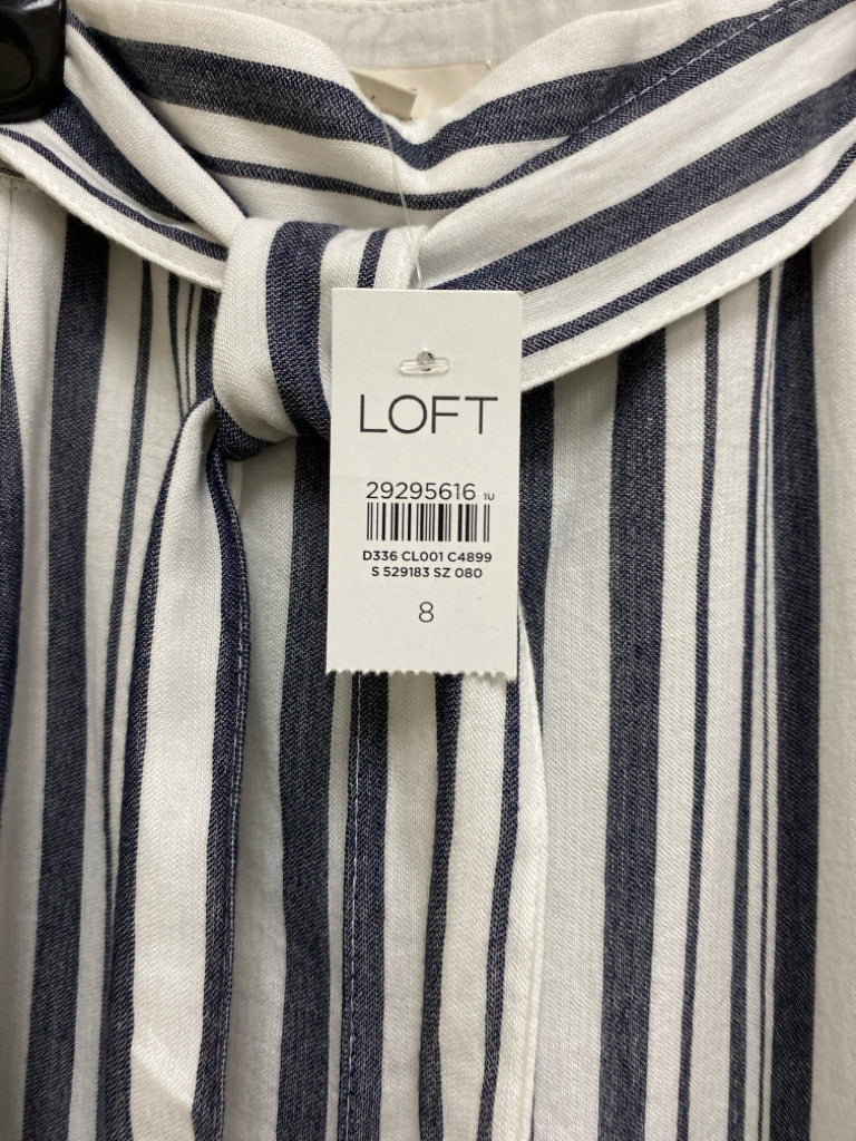 NWT LOFT Size 8 White/Navy Stripes Ladies Skirt
