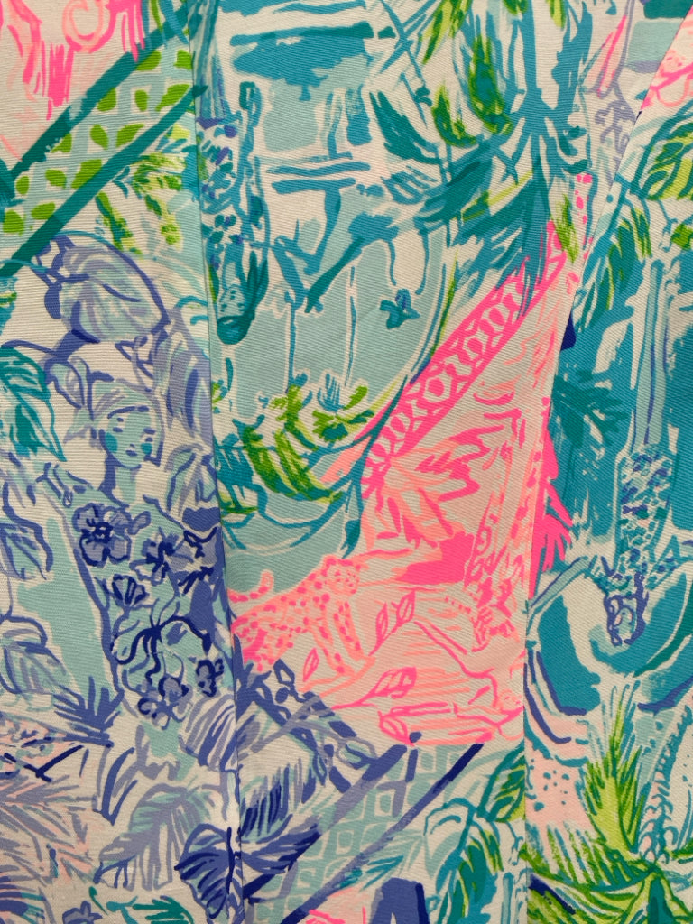 LILLY PULITZER Size 6 Aqua/Blue Pink/Multi Sleeveless Ladies Dress