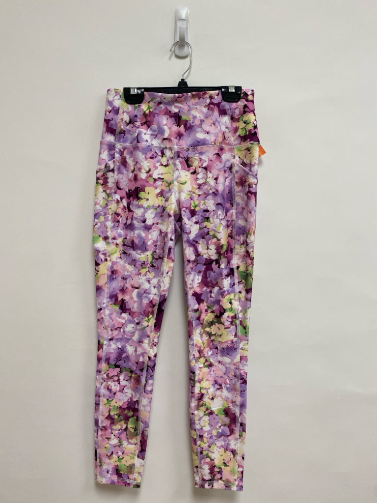 NWT RBX Size S Purple Green/Yellow Floral Athletic Leggings