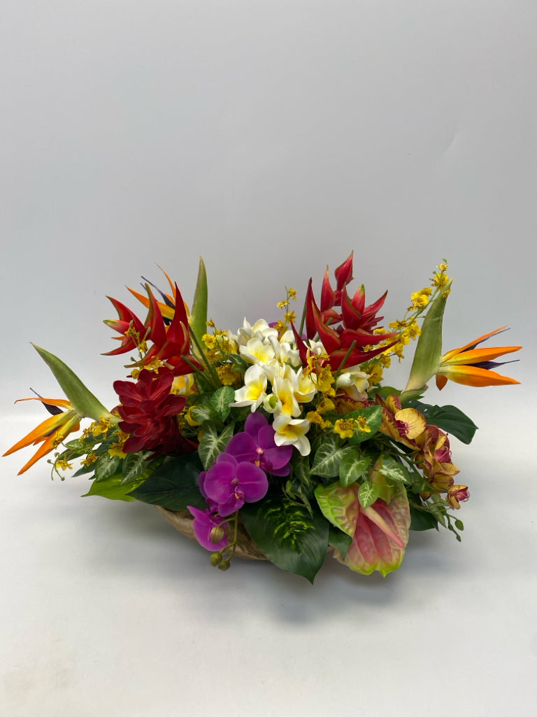 Purple/Yellow Red/Multi Tropical Flower(s) Floral Arrangement