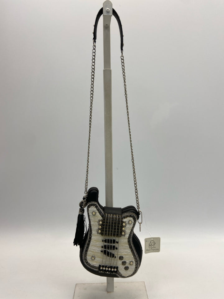 NWT Mary Frances Black Silver Beaded Handbag