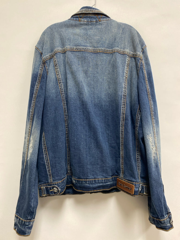 Rock Revival Size XXL Faded Denim Embroidered Button Down Men&