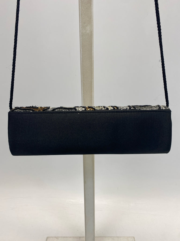 Black Gold Sequined Handbag