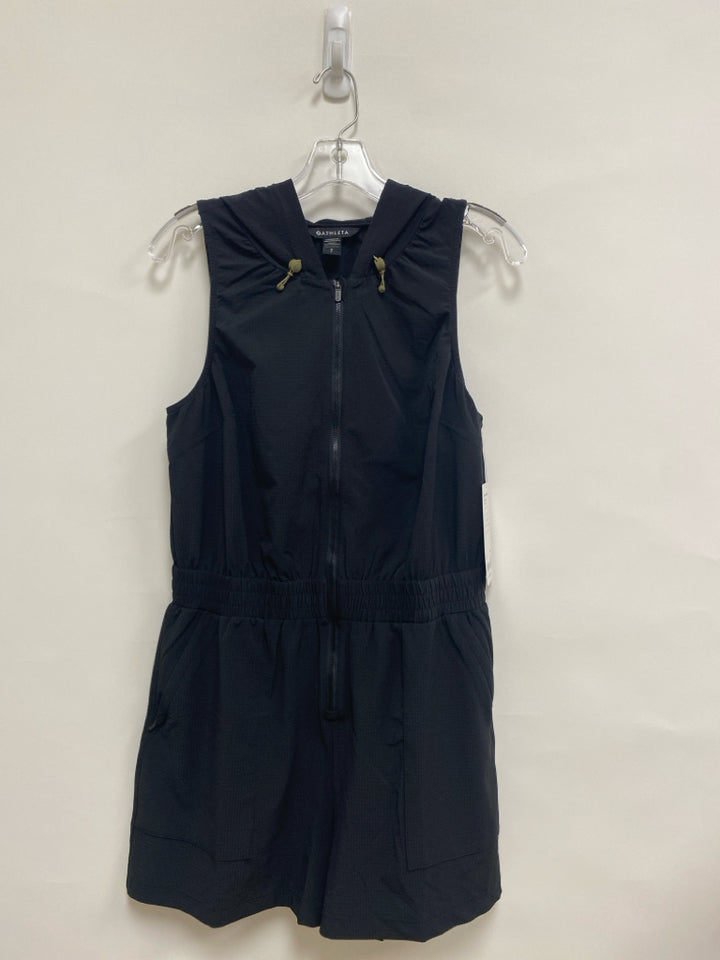 NWT Athleta Size S Black Hooded Sleeveless Ladies Romper
