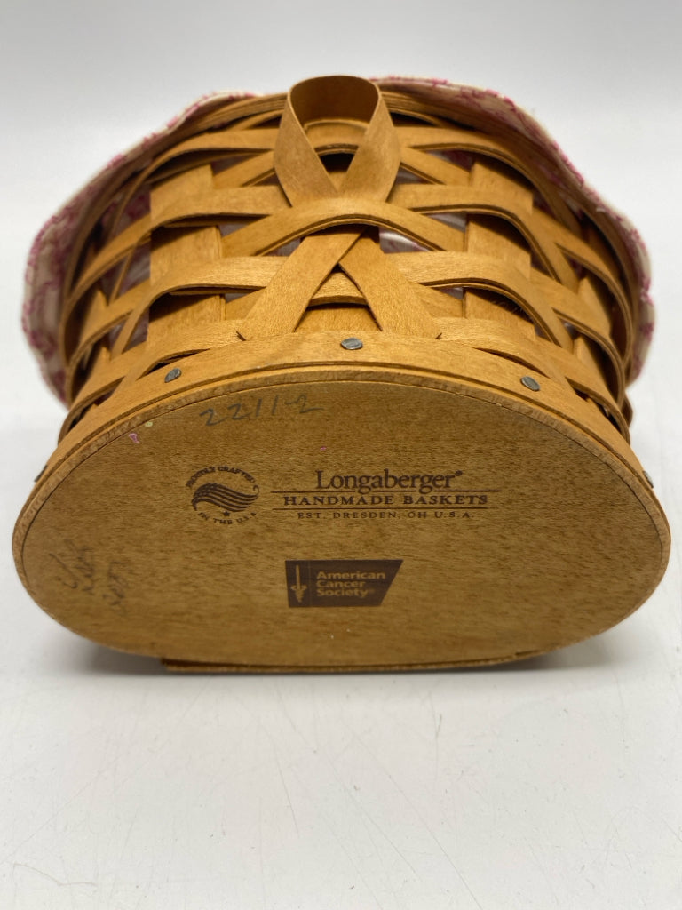 Longaberger Brown Pink/Cream Basket