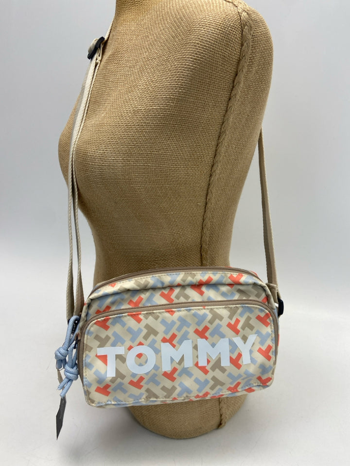NWT Tommy Hilfiger Cream Coral/Multi Logo Crossbody
