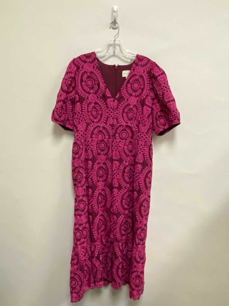 adelyn rae Size XL Burgundy Fuchsia Floral Embroidered Ladies Dress