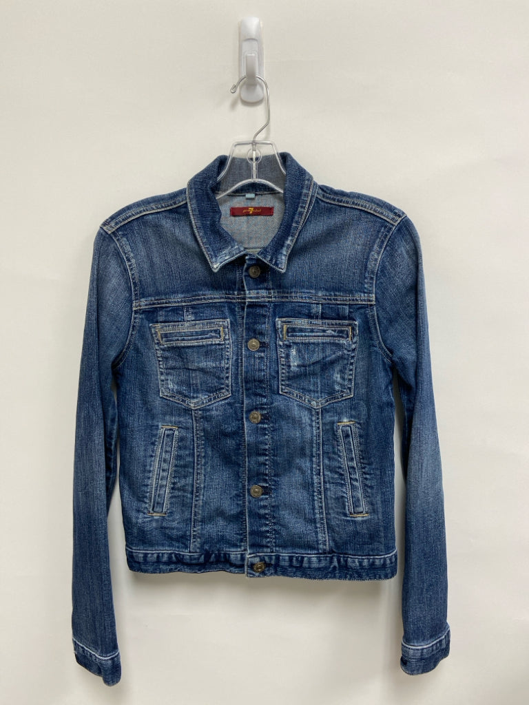7/Mankind Size XS Blue Denim Button Up Ladies Jacket