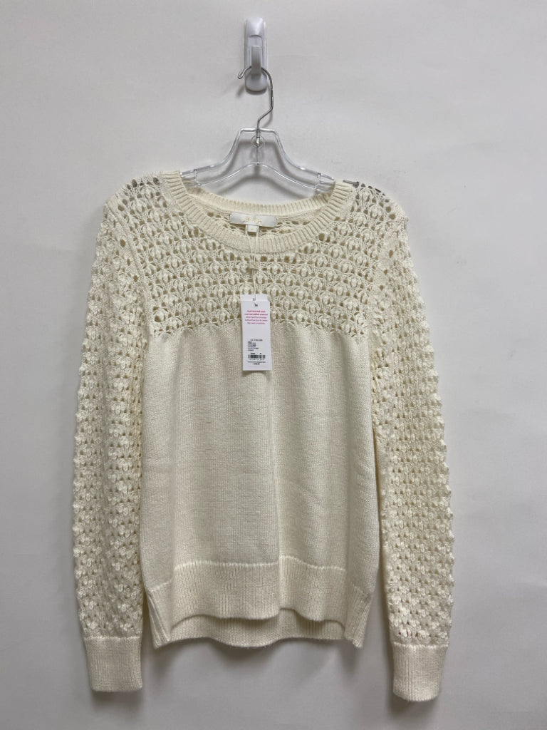 NWT LILLY PULITZER Size M White Crochet Ladies Sweater