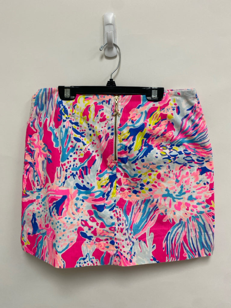 LILLY PULITZER Size 2 Pink Blue/Yellow Flowers Ladies Skirt