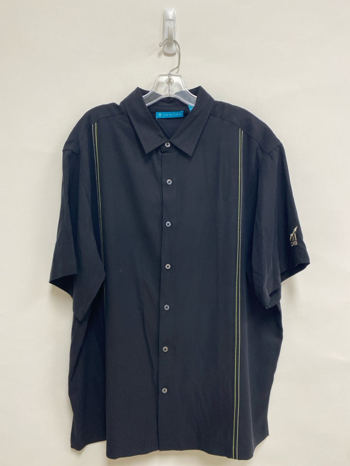 Tori Richard Size 2X Black Pineapples Silk Blend Men&
