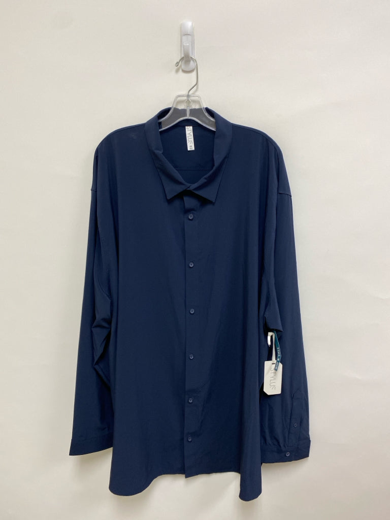 NWT Stylus Size 4X Navy Button Down Men&