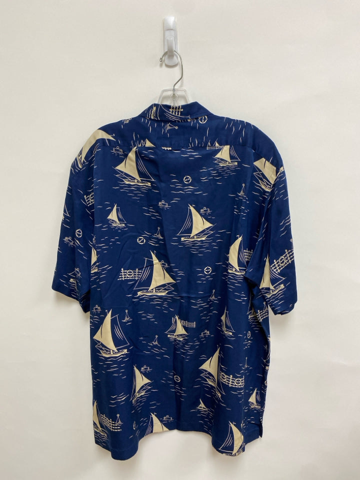 Polo Size XL Navy Beige Boats Button Up Men&