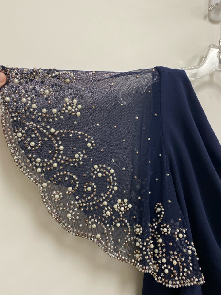 SIZE  20W Navy Silver Beaded Plus Size Dress