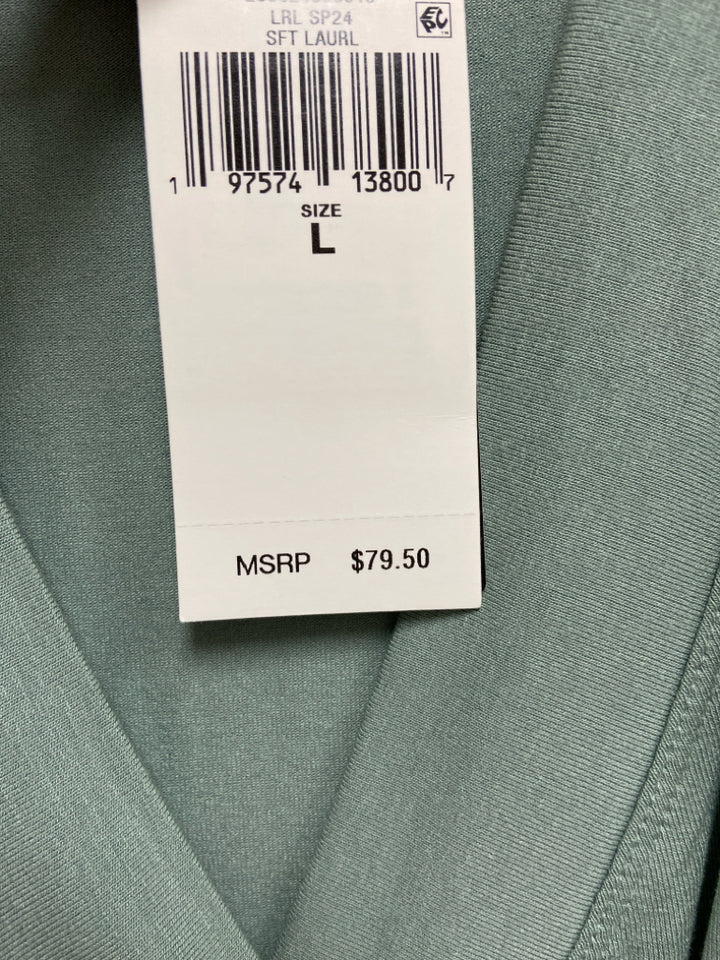 NWT Lauren Ralph Lauren Size L Seafoam V Neck Ladies Top