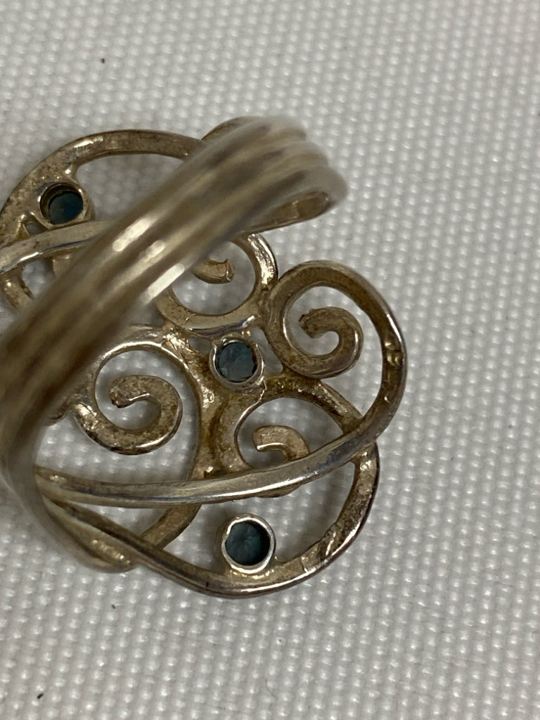 Silver Blue Jeweled Ring