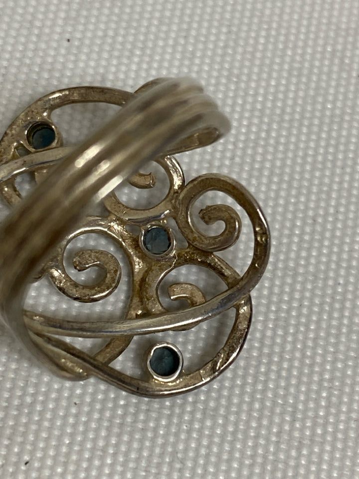 Silver Blue Jeweled Ring