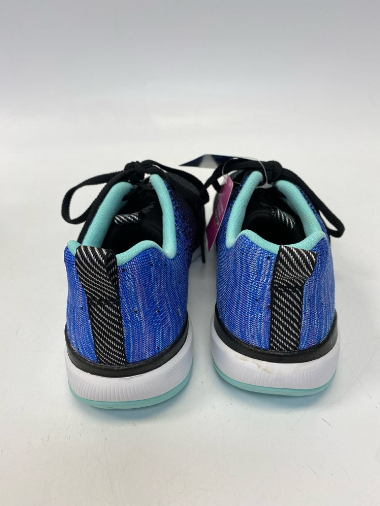 NWT Skechers  Size 7.5 Black Blue Lace-up Sneakers