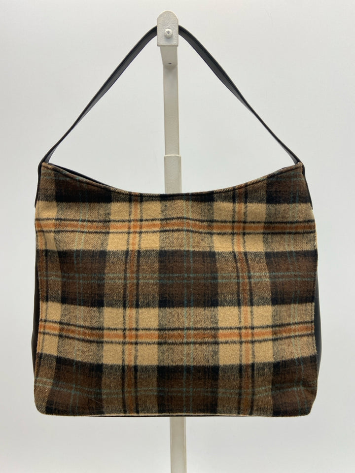 Simply Noelle Brown Tan Plaid Handbag