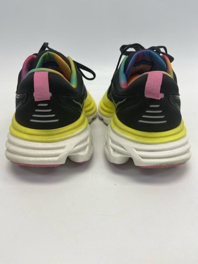 Hoka  Size 7.5 Black/Yellow Lace-up Sneakers