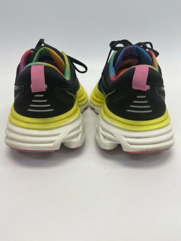 Hoka  Size 7.5 Black/Yellow Lace-up Sneakers