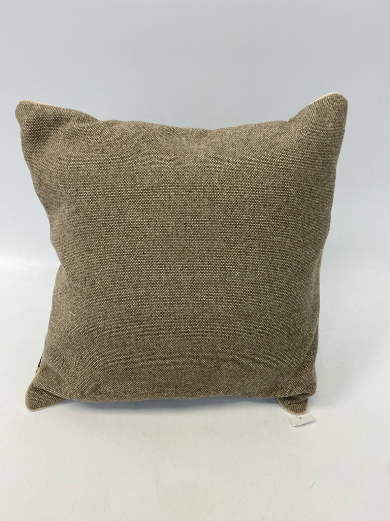 Cream/Brown Black Floral Pillow