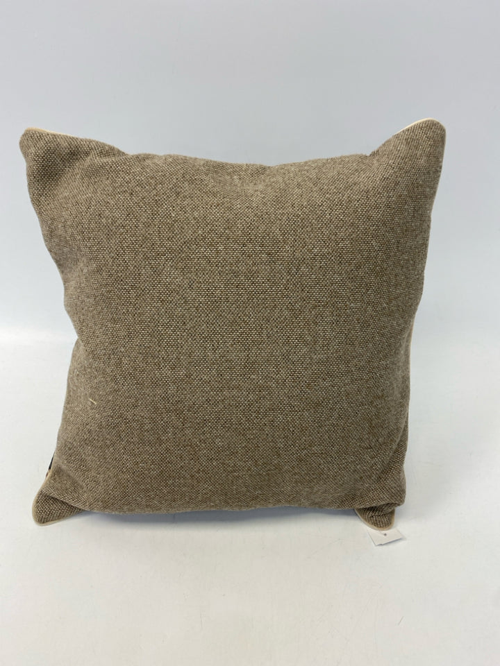 Cream/Brown Black Floral Pillow