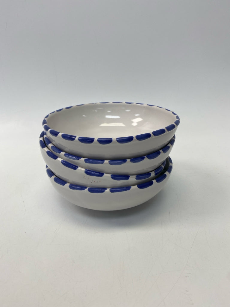 Vietri White Pink/Blue Fish Pottery Bowl(s)