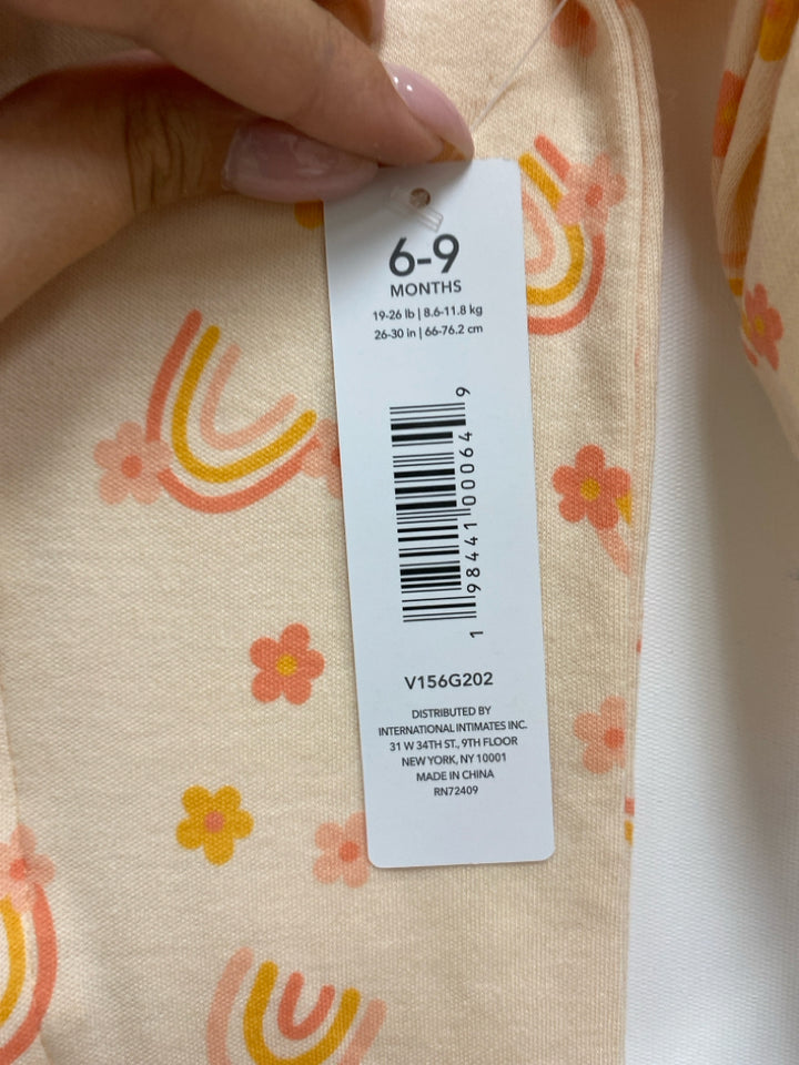 NWT SIZE 6-9M Peach Yellow Flowers Girl&