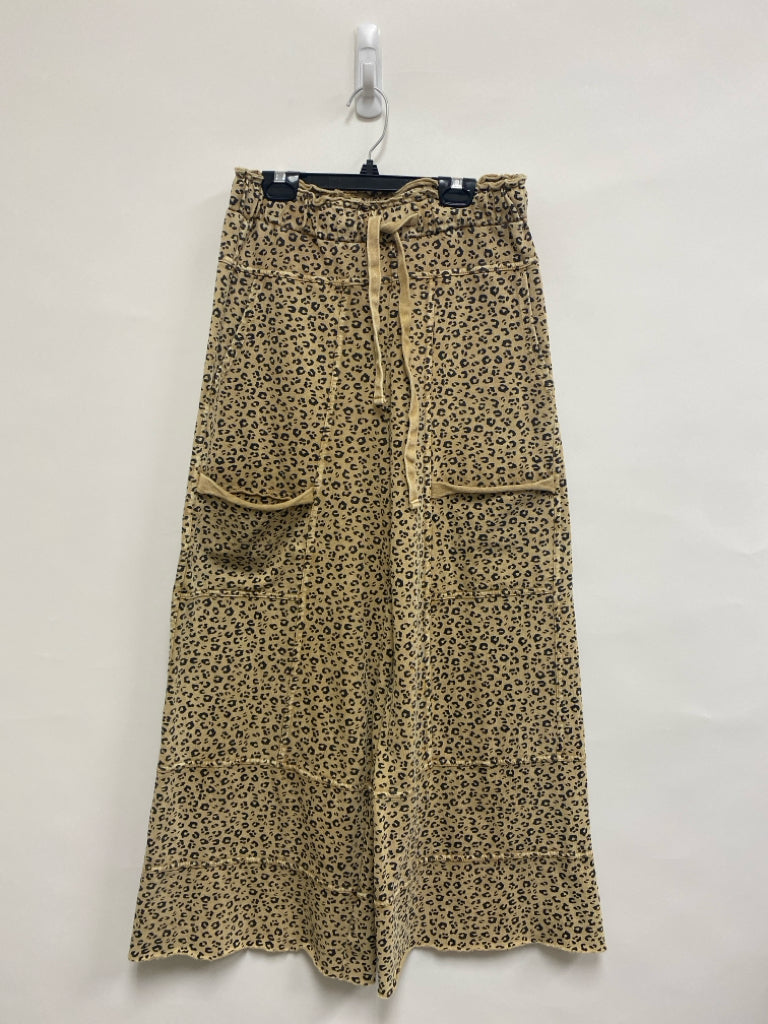 Easel Size S Tan Black Animal Print Ladies Pants