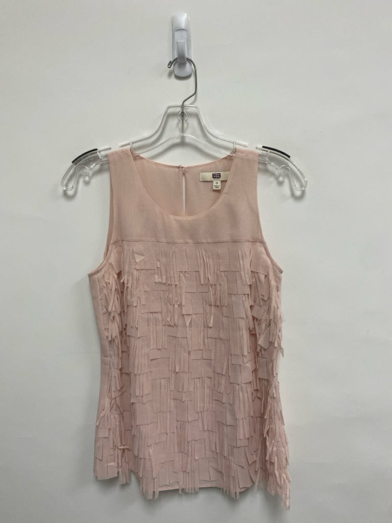 ETCETERA Size 0 Pale Pink Fringe Sleeveless Ladies Top