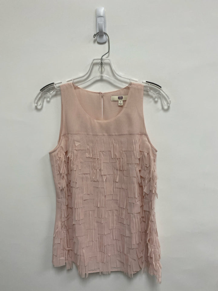 ETCETERA Size 0 Pale Pink Fringe Sleeveless Ladies Top