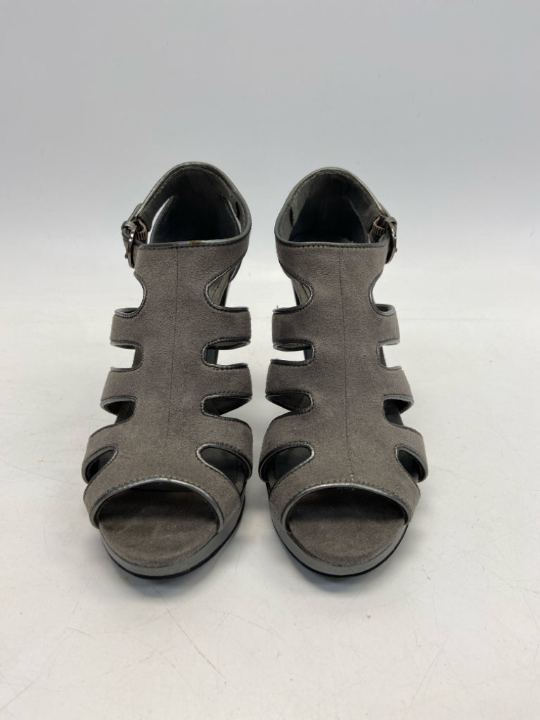 US Shoe Size 5 Gray Cutout Heels