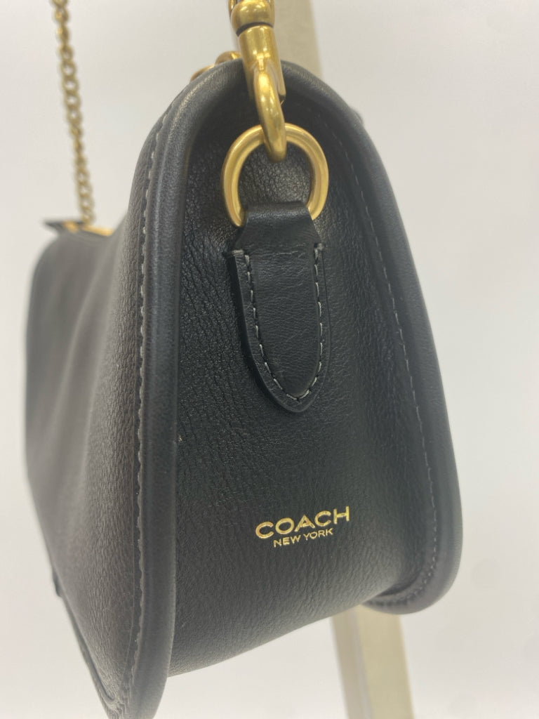 Coach Black Brass Twin Turnlock Waverly Bag w/3 Straps CDZ20