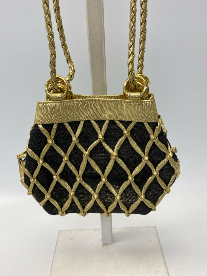 Gold Black Handbag