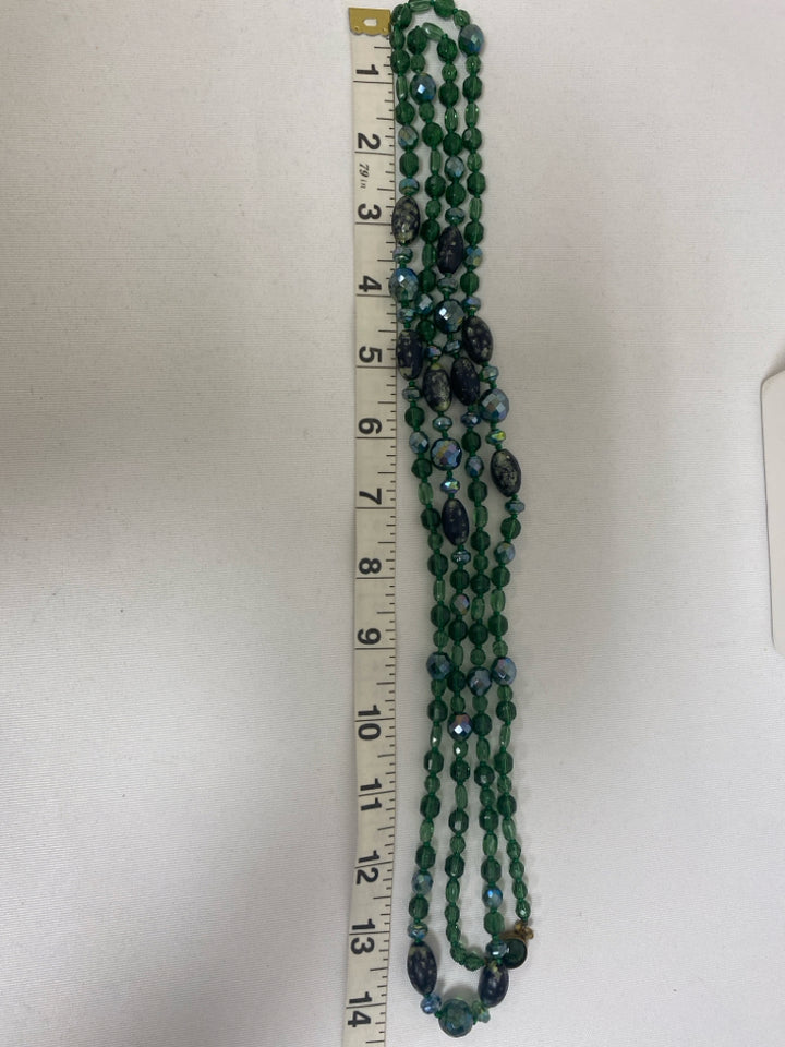 Green Black Beaded Necklace