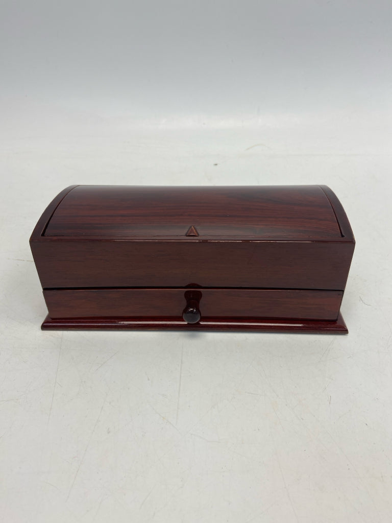Brown Lacquer Finish Jewelry Box