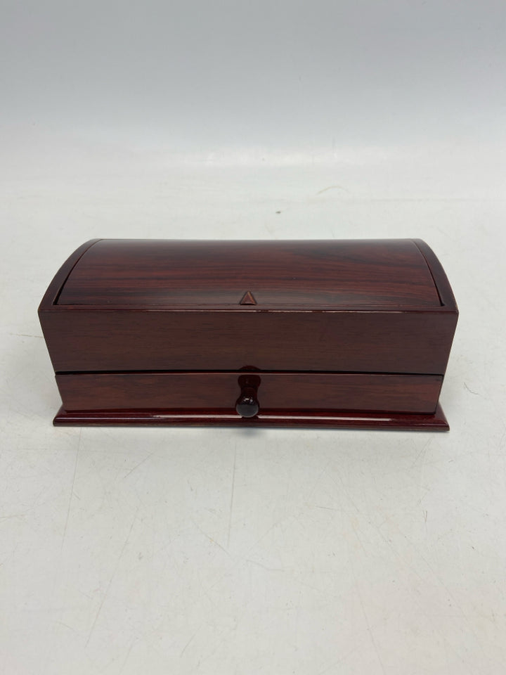 Brown Lacquer Finish Jewelry Box
