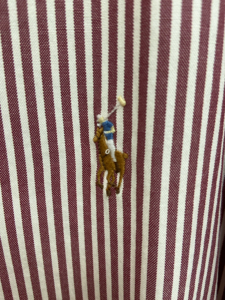 NWT Ralph Lauren Size M White Burgundy Stripes Men&
