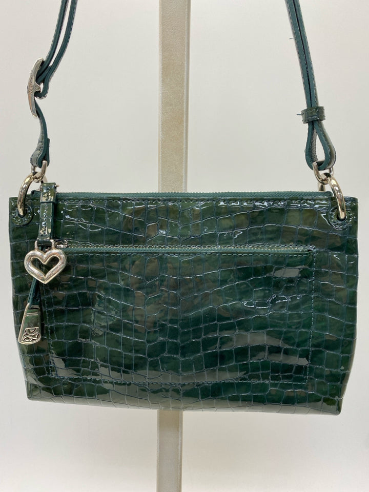 Brighton Emerald Green Embossed Patent Handbag