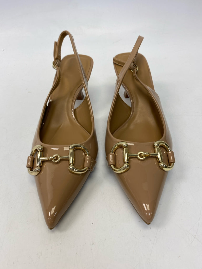 NWOT Billini US Shoe Size 7 Tan Gold Accent(s) Patent Heels