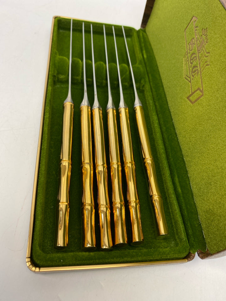 Gold Silver Bamboo Metal Flatware