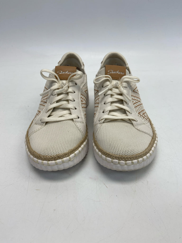 Skechers  Size 6 Cream Natural Lace-up Sneakers