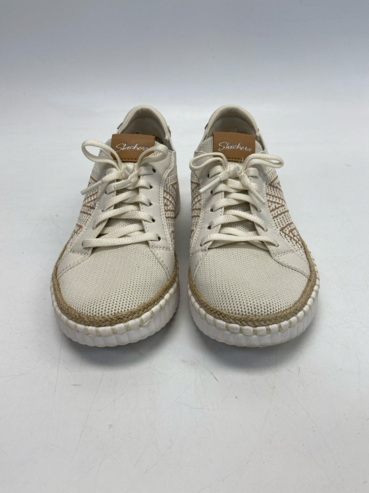 Skechers  Size 6 Cream Natural Lace-up Sneakers