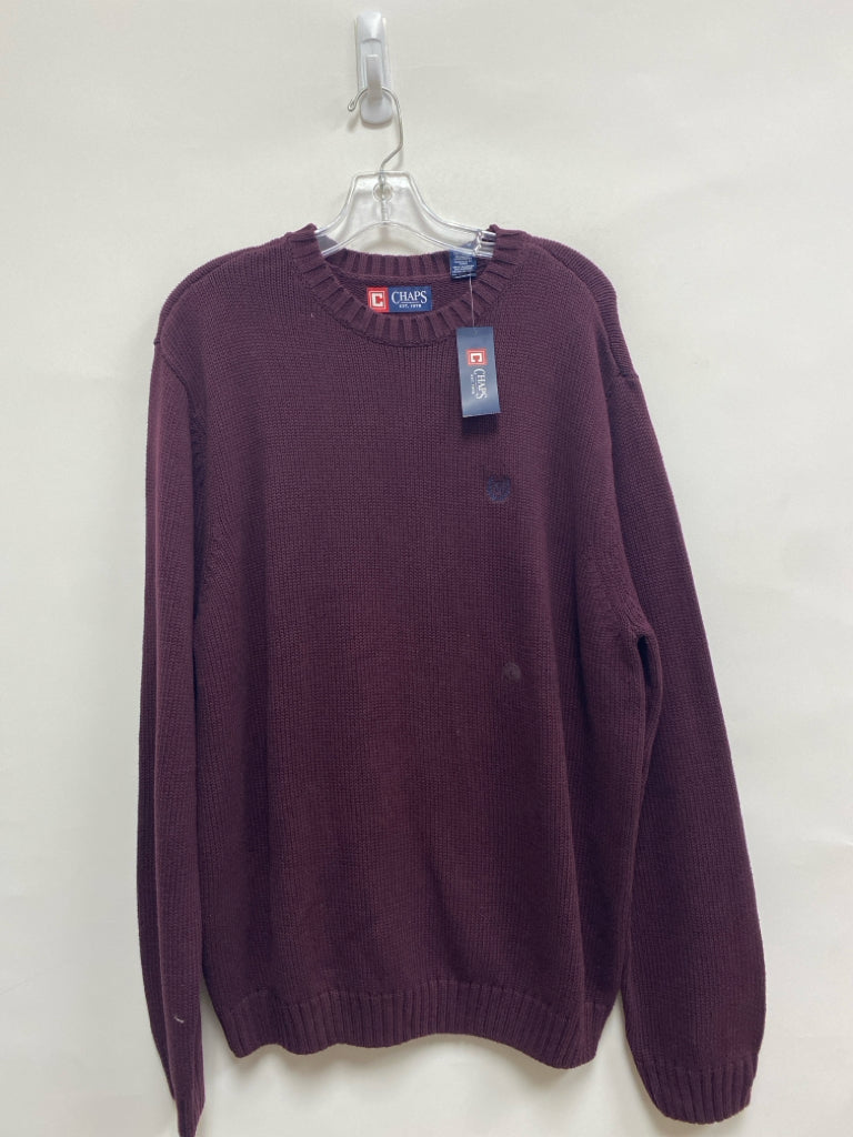 NWT Chaps Size L Burgundy Cotton Men&
