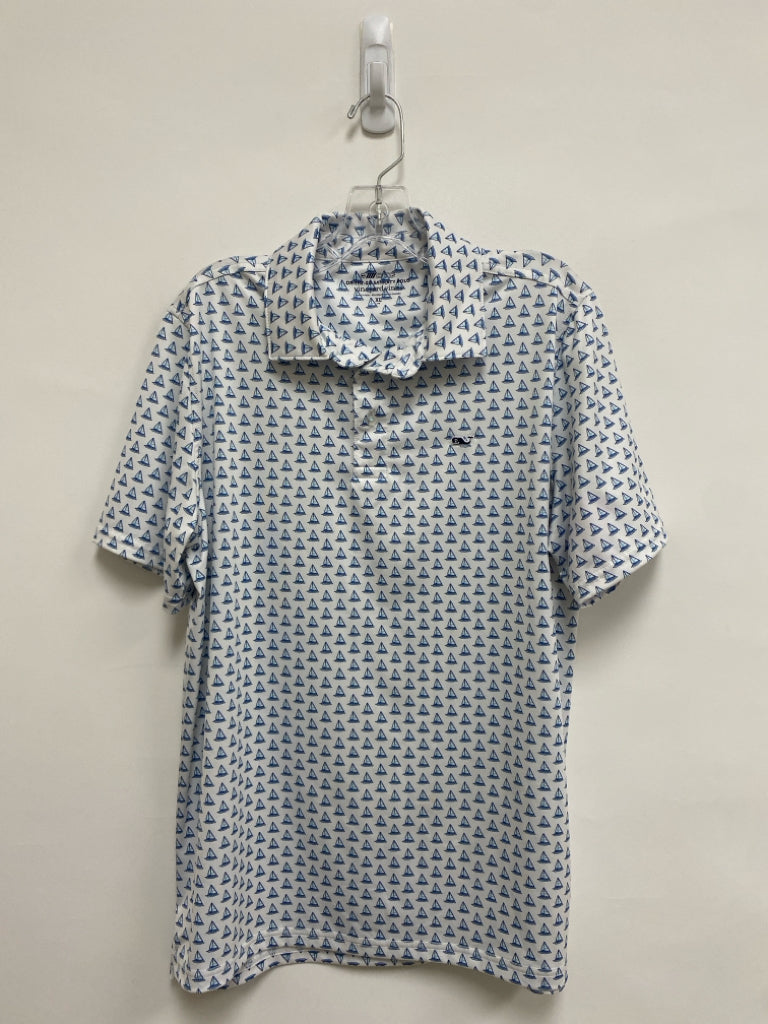 Vineyard Vines SIZE 18 White Blue Boats Polo Boy&